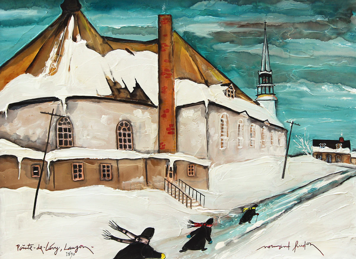 Normand Hudon, Pointe-de-Levy, Lauzon, acrylic on board
