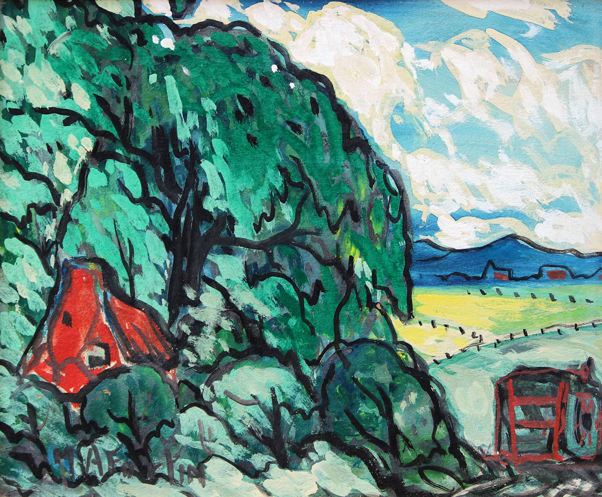 Marc-Aurèle Fortin, Paysage, casein on board