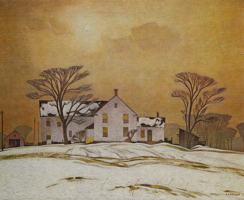 Alfred Joseph Casson, Farm House; Early Snow; Below Ragged Falls