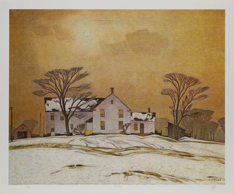 Alfred Joseph Casson, Farm House; Early Snow; Below Ragged Falls, three colour serigraphs - view 2