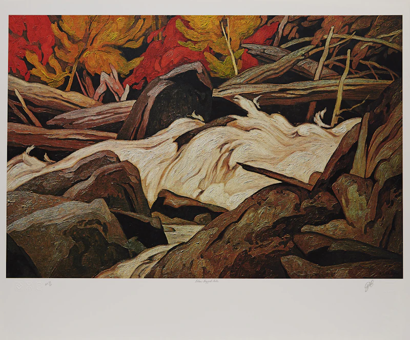 Alfred Joseph Casson, Farm House; Early Snow; Below Ragged Falls, three colour serigraphs - view 7