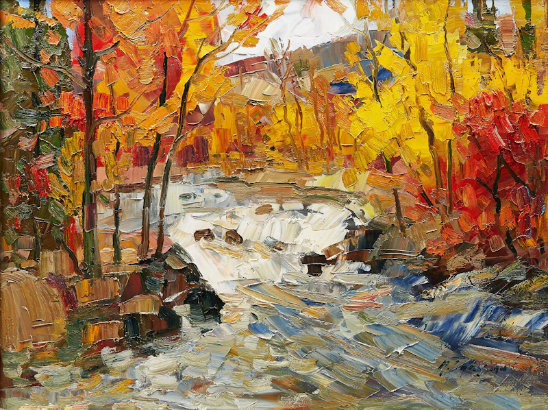 Armand Tatossian, Autumn Landscape, oil on canvas - view 2