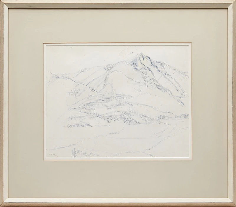 Frederick Horsman Varley, Valley and Peaks, pen drawing - view 2