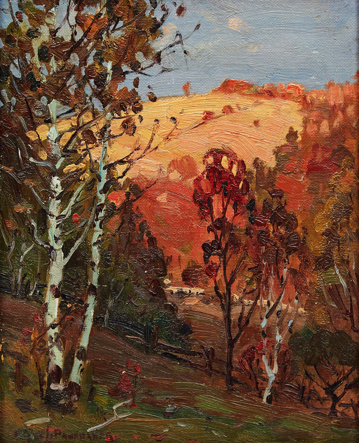 Frank Shirley Panabaker, Late Sun, oil on canvas laid down on board