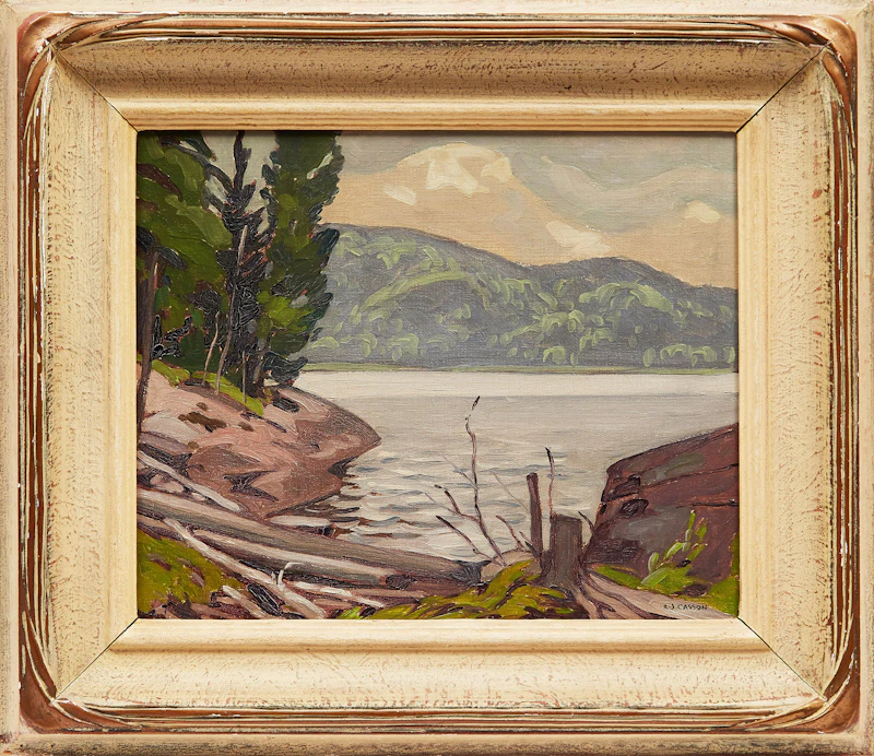 Alfred Joseph Casson, Shoreline Landscape, oil on canvas laid down on board - view 2