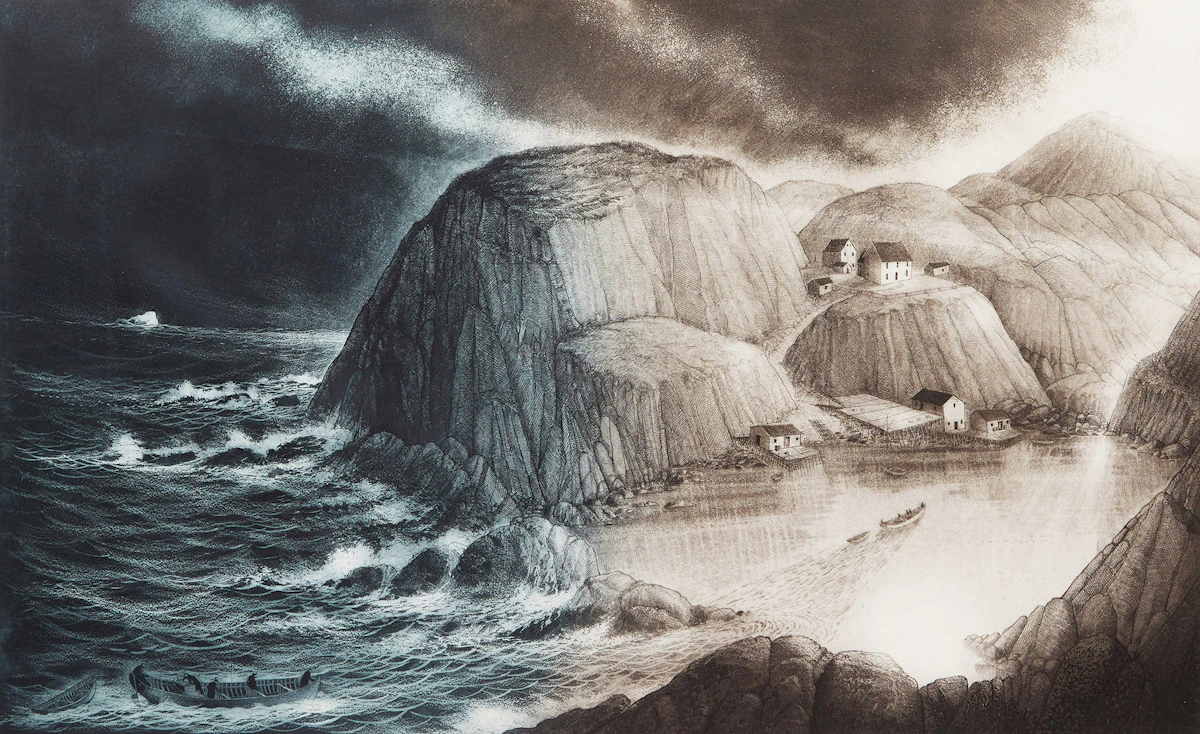 David Lloyd Blackwood, Haven, colour etching and aquatint, 1994