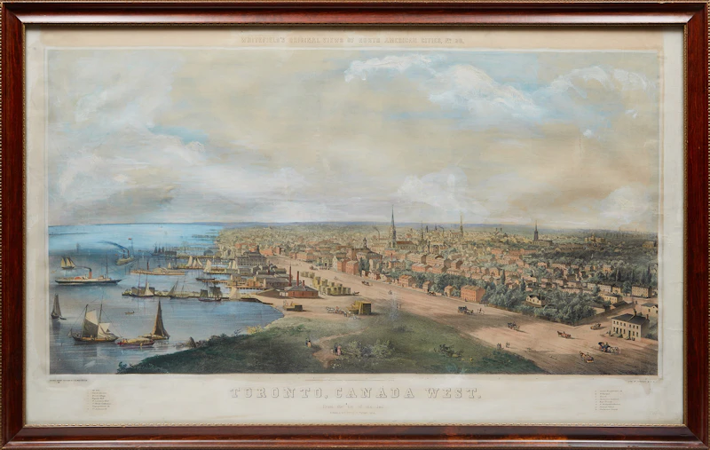 Edwin Whitefield, Toronto, Canada West from the Top of the Jail, 1854, colour lithograph - view 2