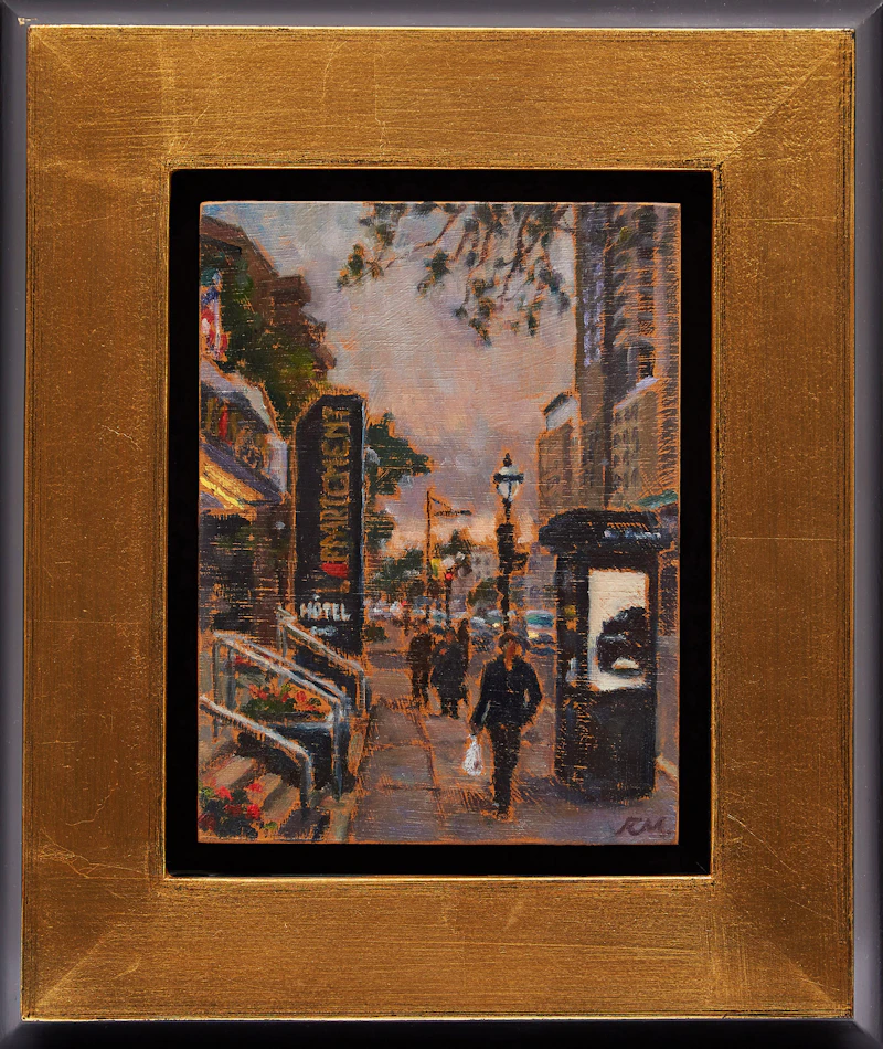Richard Montpetit, Devant l’Hotel, oil on board - view 2