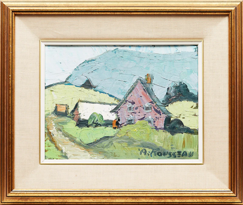 Albert Rousseau, Village Landscape, oil on canvas board - view 2