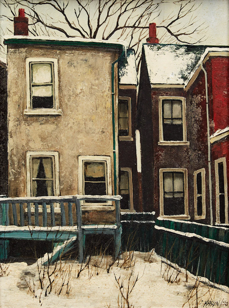 Old Stucco House, Austin Ave.  by John Kasyn