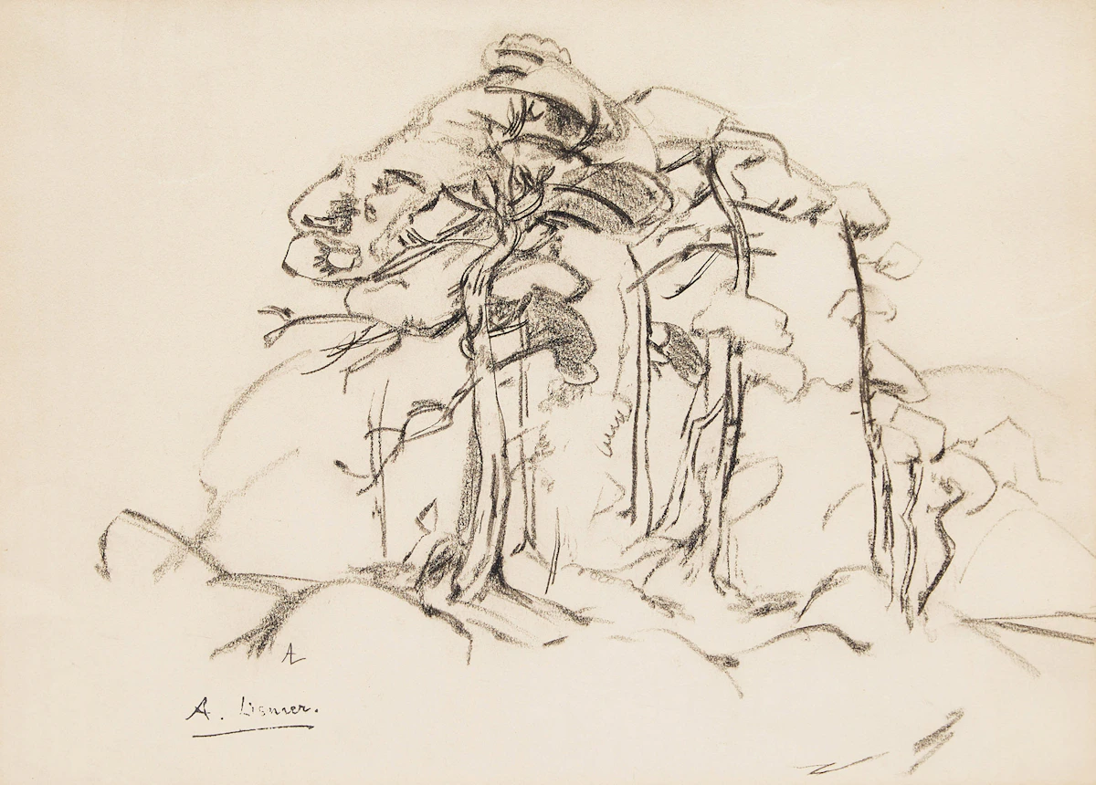 Arthur Lismer, Georgian Bay, charcoal drawing