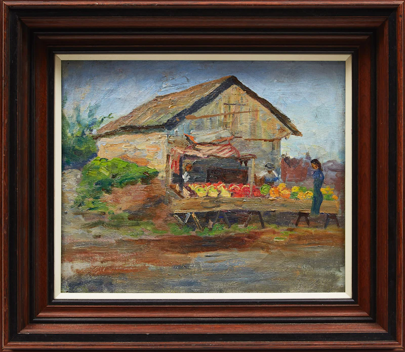 Sarah Jean Munro Maclean, Market Scene, oil on canvas - view 2