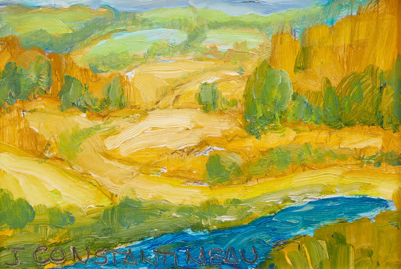 Jean Constantineau, Rivière des trois pistoles; Port aux Persils, Bas St-Laurent, three oils on board - view 4