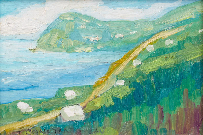 Jean Constantineau, Rivière des trois pistoles; Port aux Persils, Bas St-Laurent, three oils on board - view 7