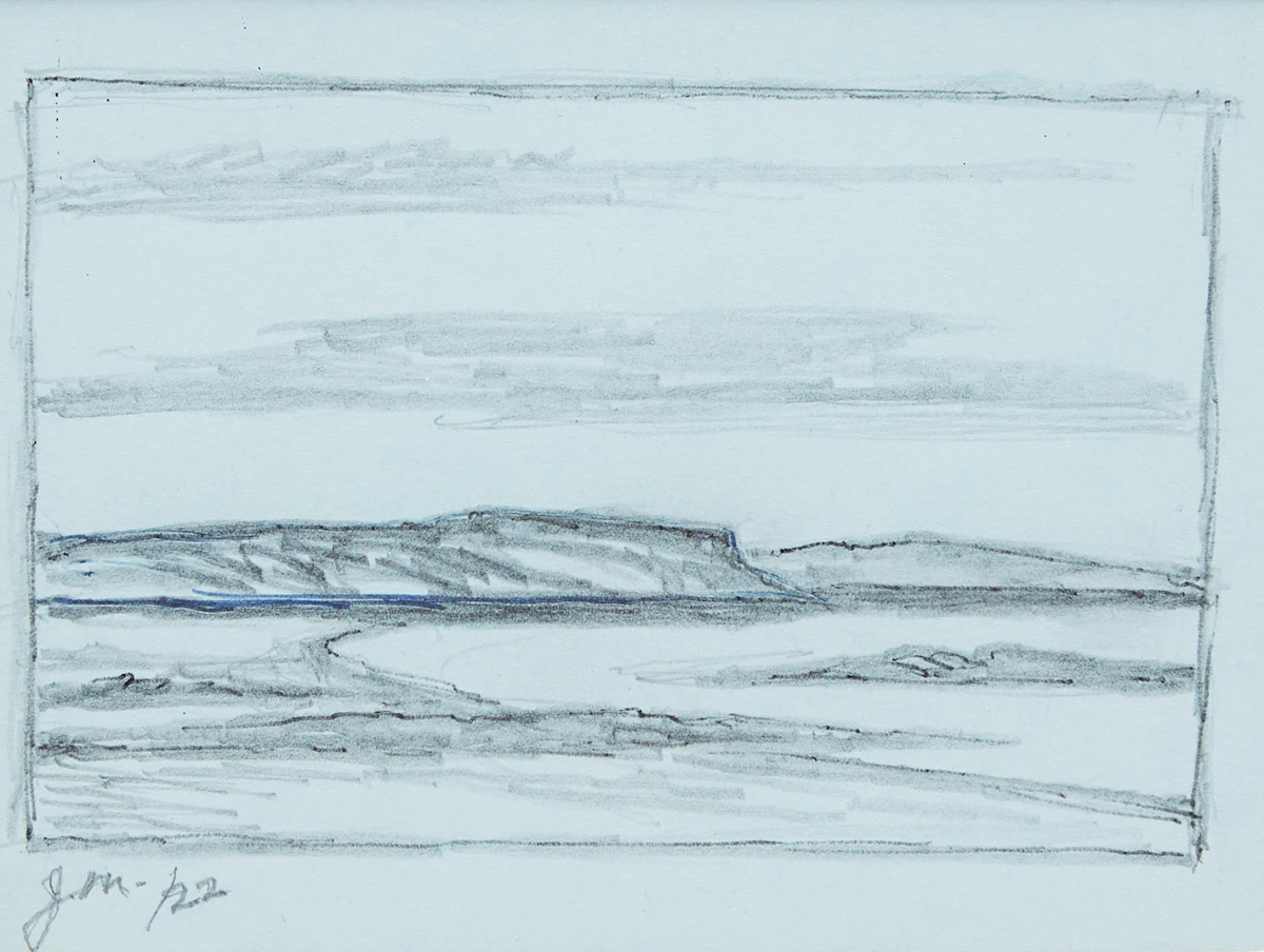 James Edward Hervey MacDonald, Landscape, pencil sketch