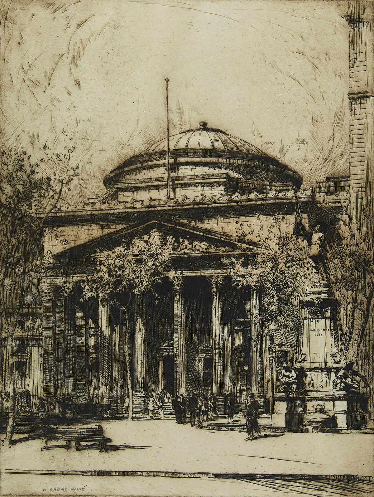Herbert Raine, Place des Armes, etching