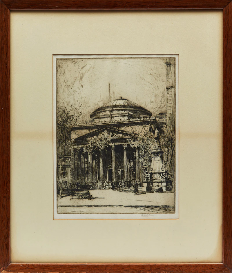 Herbert Raine, Place des Armes, etching - view 2