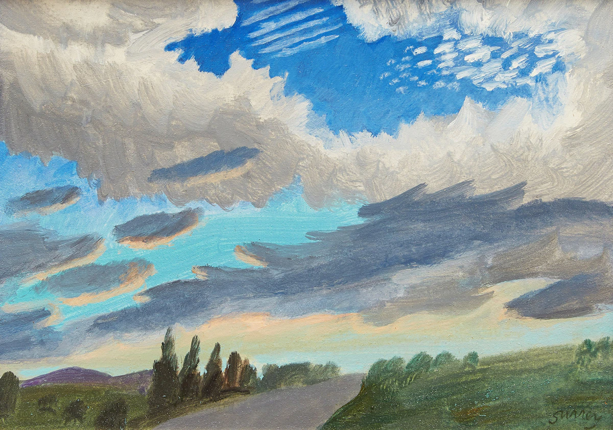 Philip Henry Howard Surrey, Sky Study, Shawbridge East, acrylic on board