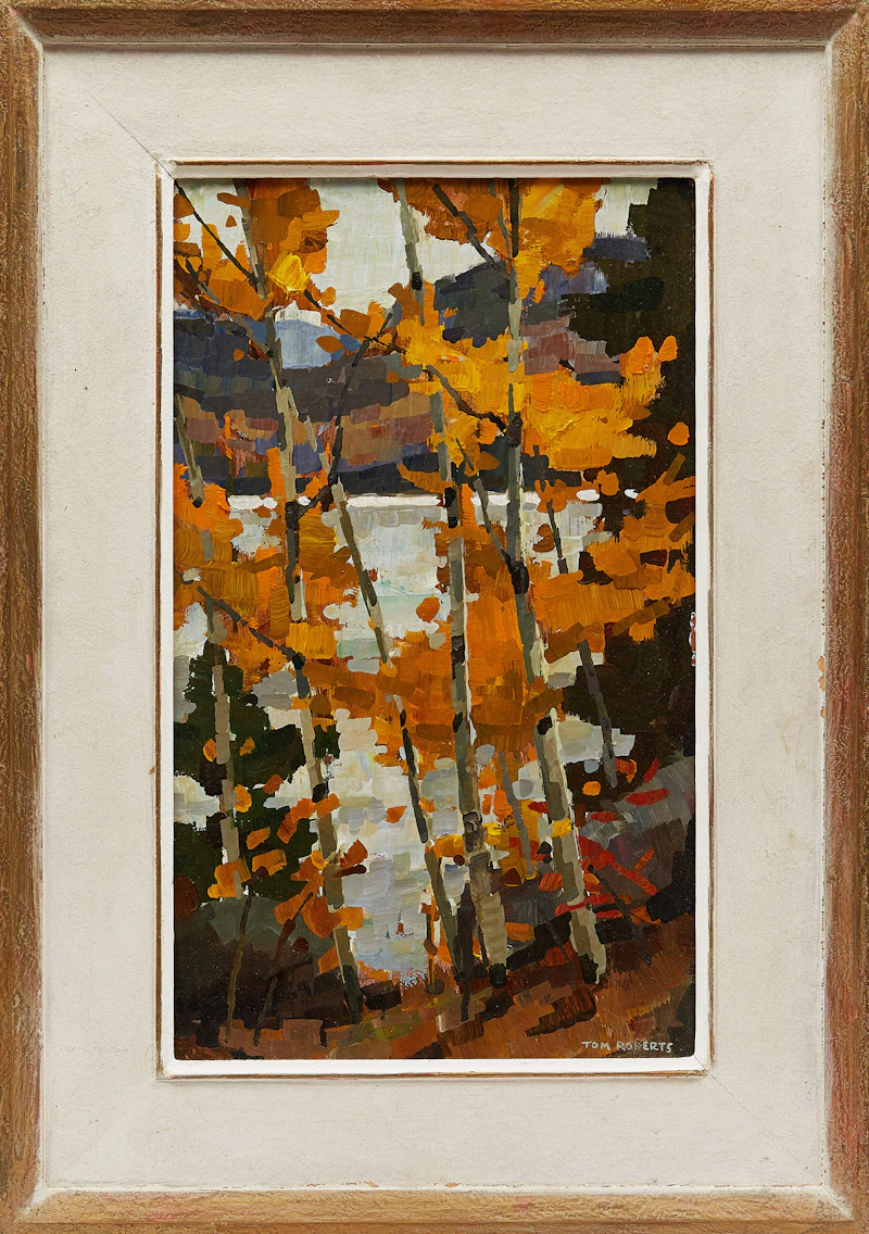 Thomas Keith Roberts, Carson Lake Poplars, oil on board - view 2