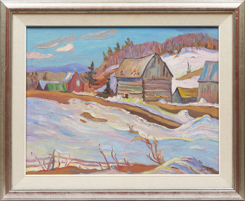 Ralph Wallace Burton, Old Barns Near Sainte-Cécile-de-Masham, Québec, oil on canvas, 1968 - view 2