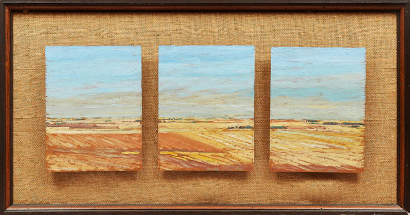 Robert Francis Michael McInnis, Saskatchewan Prairie, oils on board (triptych, 1979 - view 2