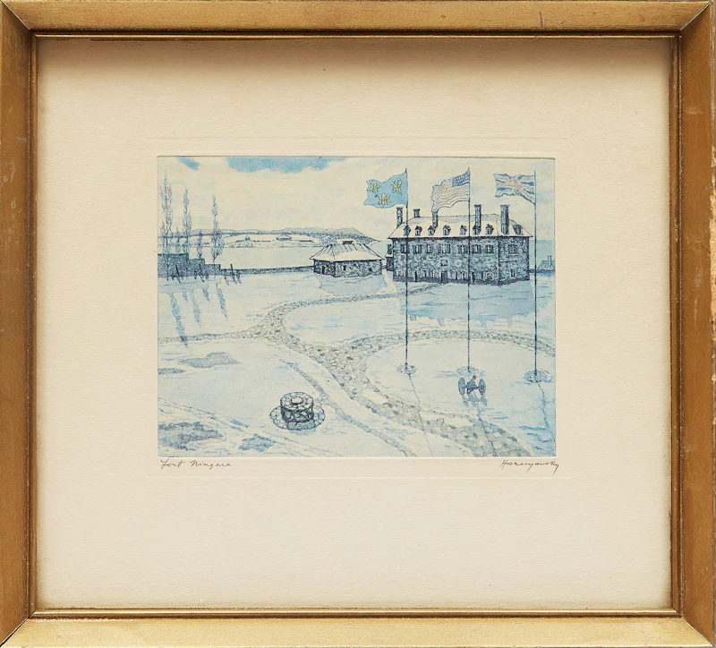 Nicholas Hornyansky, Fort Niagara; Fort Mississauga, pair of colour aquatints - view 2