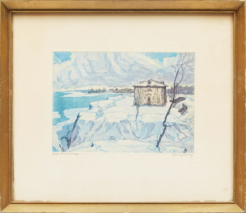Nicholas Hornyansky, Fort Niagara; Fort Mississauga, pair of colour aquatints - view 5