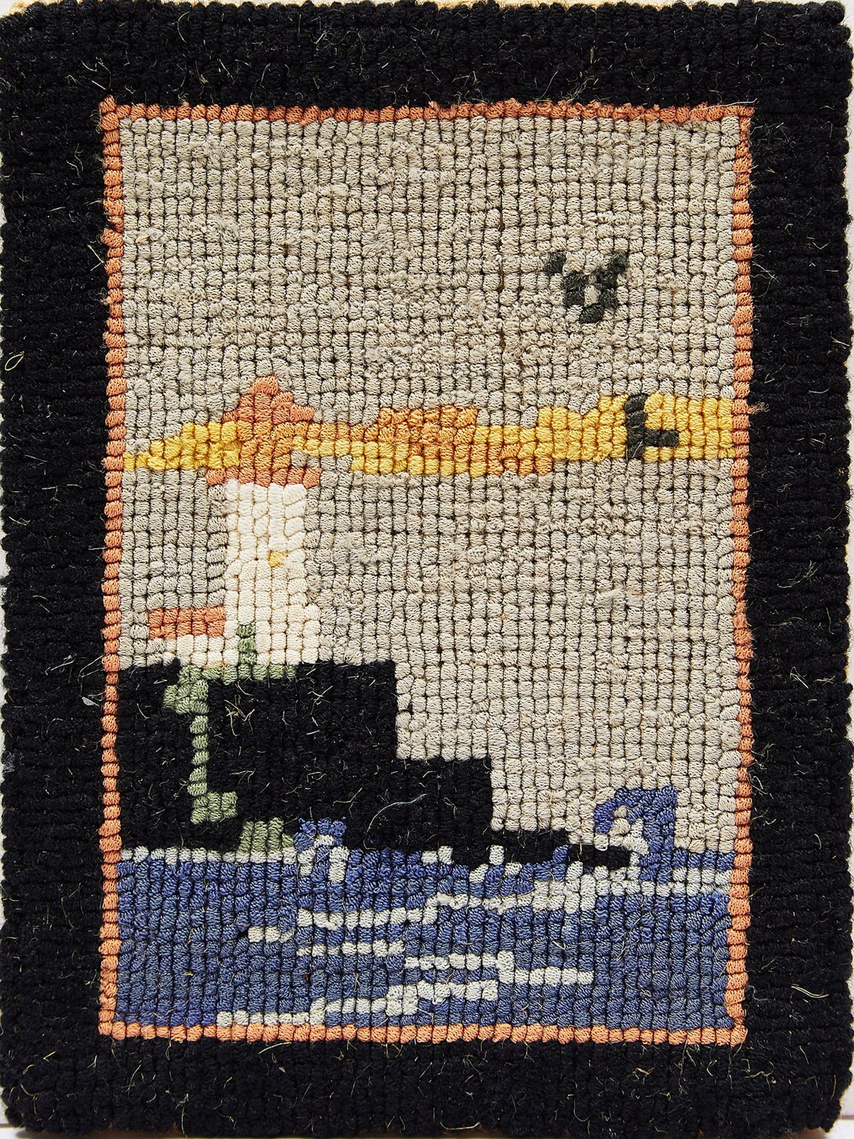 Grenfell Labrador Industries, Seascape with Lighthouse, hooked mat