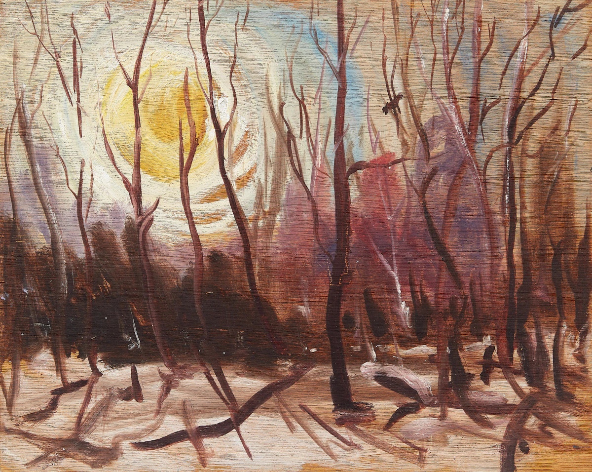 Bert Weir, Moons, Essex County , oil on board, circa 1960s
