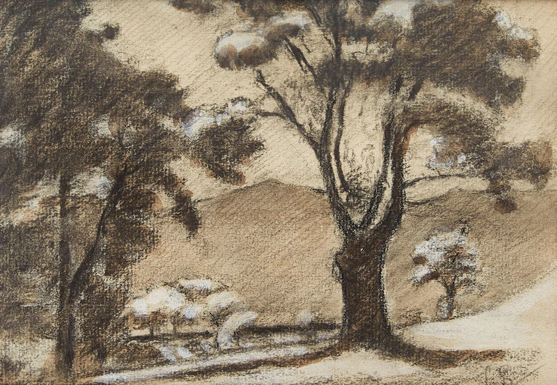 Henri Beau, Paysage avec des arbres
