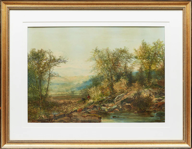 Aaron Allan Edson, Landscape in Glen Sutton, watercolour - view 2