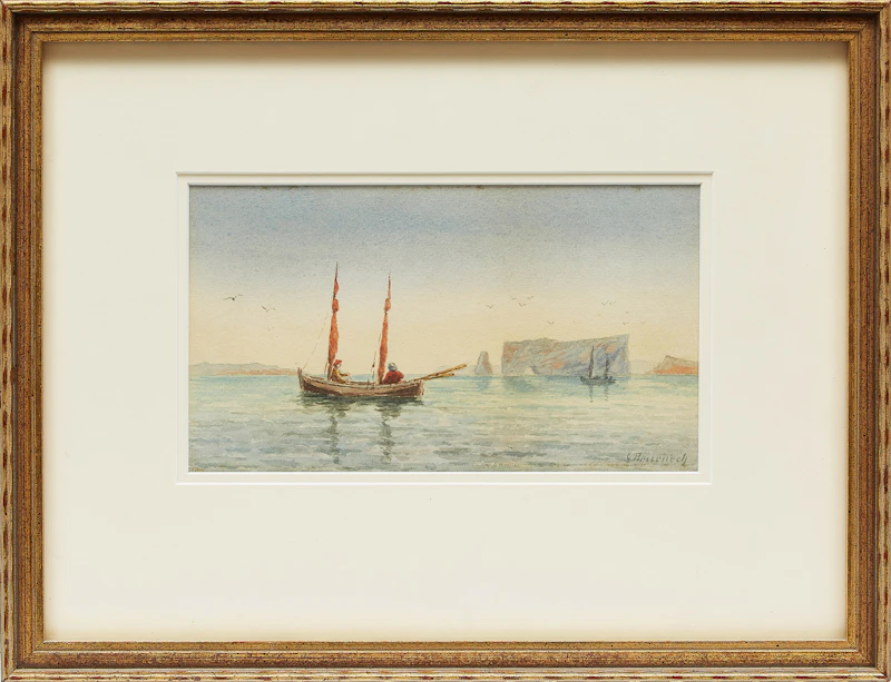 George Robert Bruenech, Perce Rock, Gaspé, Quebec , watercolour - view 2