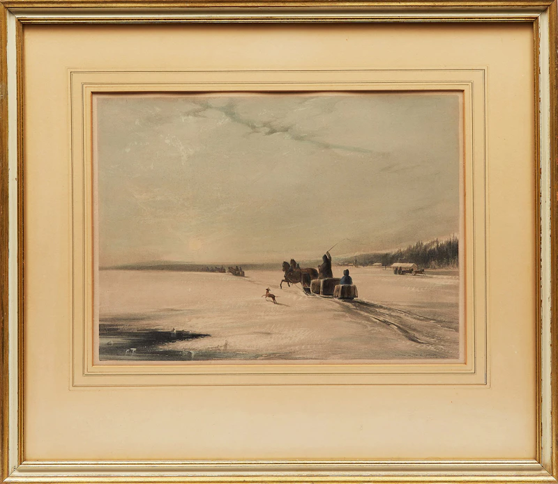 Coke Smyth, Posting on the St. Lawrence During Winter , hand coloured lithograph - view 2