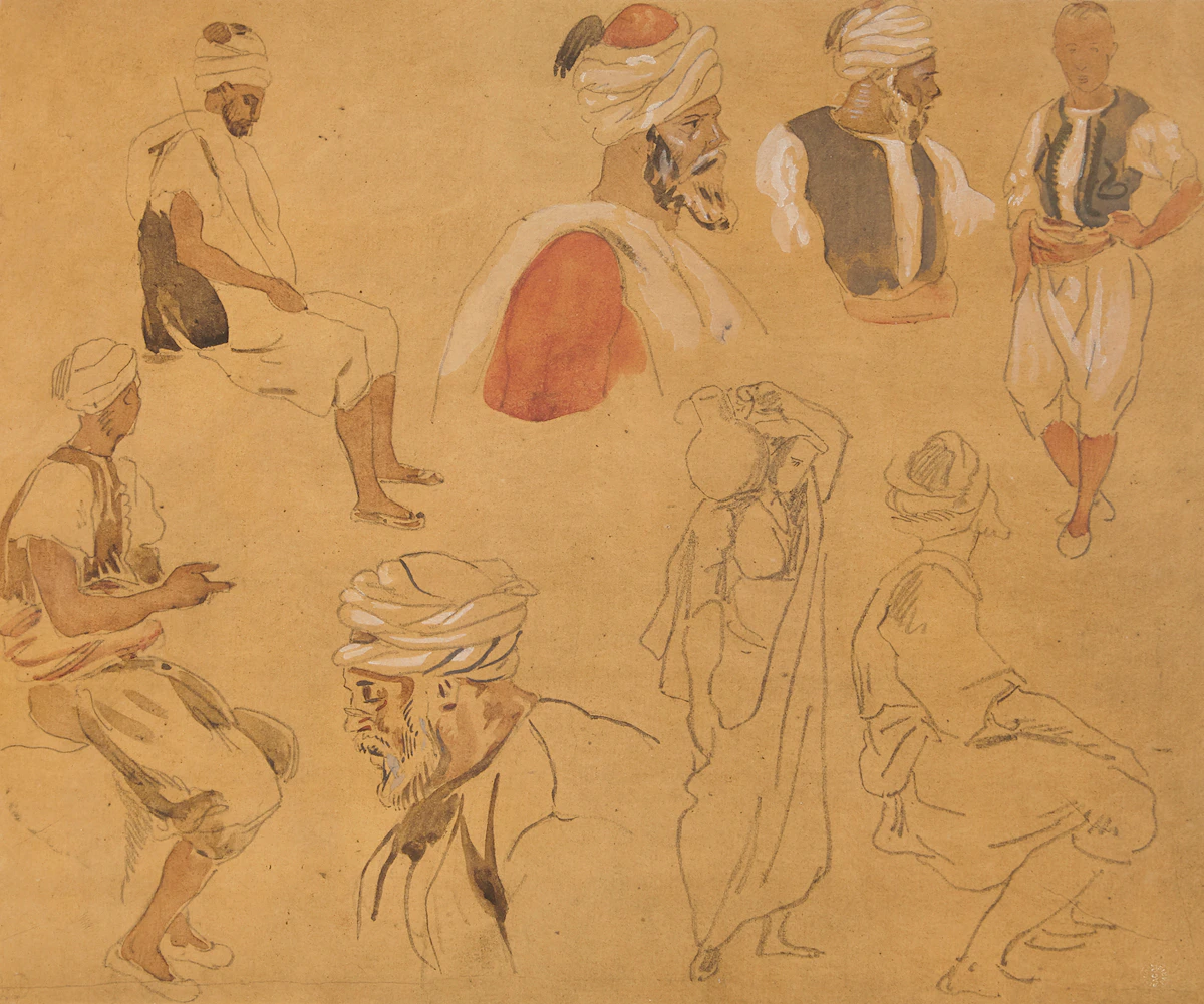 Eugène Delacroix, From “Album du Maroc, 1832”, hand-coloured aquatint
