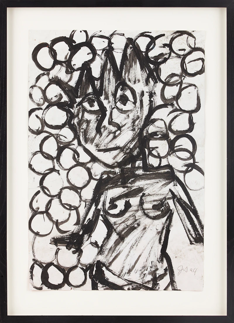 John Scott, Female Figure, black ink on paper, 1994 - view 2