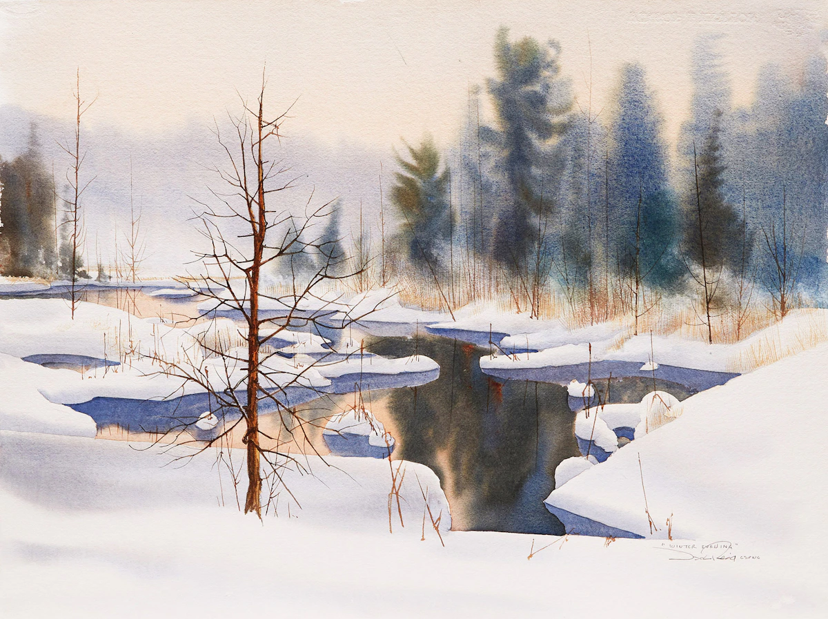Jack Reid, Winter Evening, watercolour