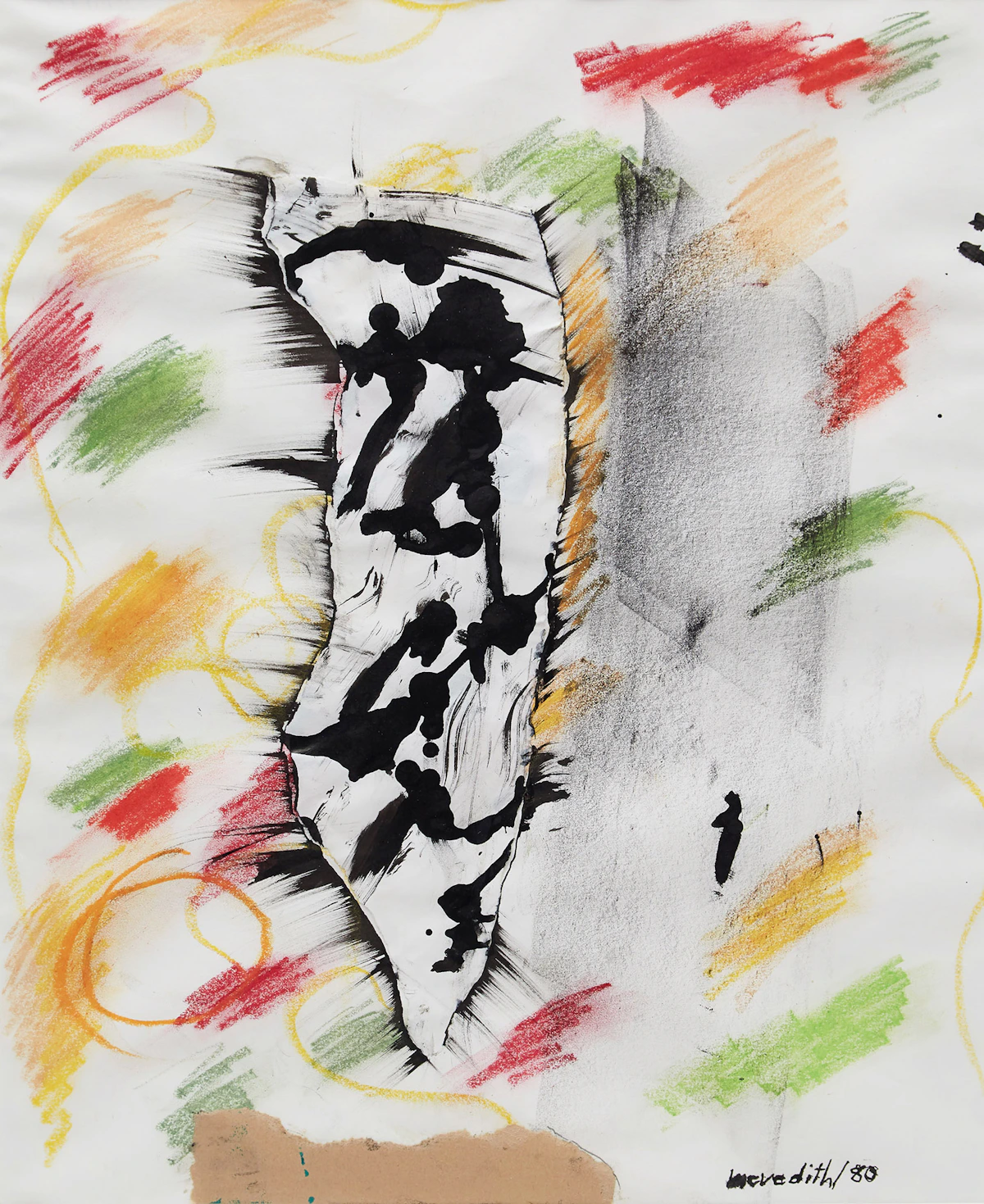 John Meredith, Untitled, mixed media and collage, 1980
