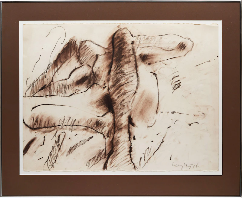 John Graham Coughtry, Abstract Figure, mixed media on paper, 1976 - view 2