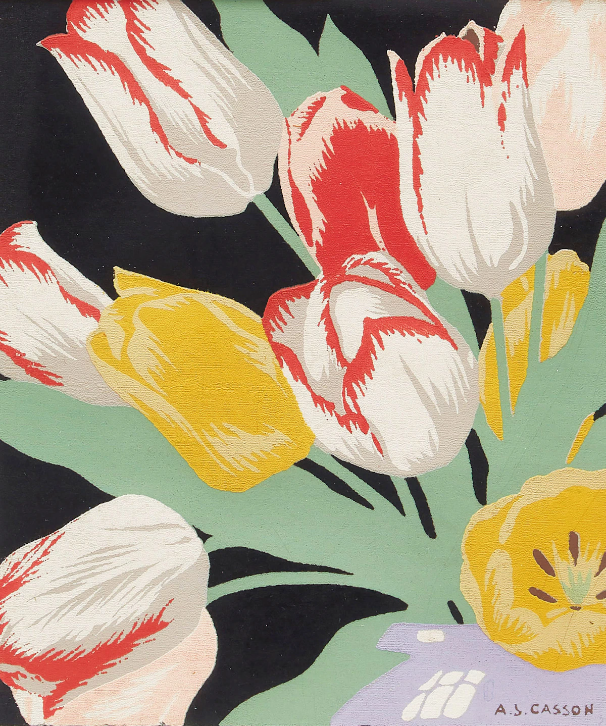 Alfred Joseph Casson, Tulips; Wagon Road to House, two silkscreen prints
