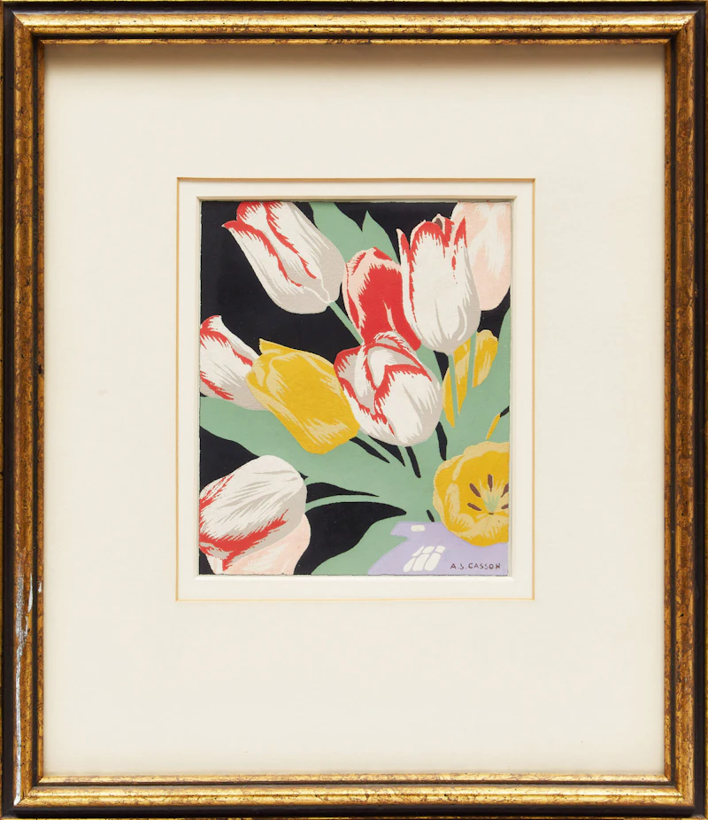 Alfred Joseph Casson, Tulips; Wagon Road to House, two silkscreen prints - view 2