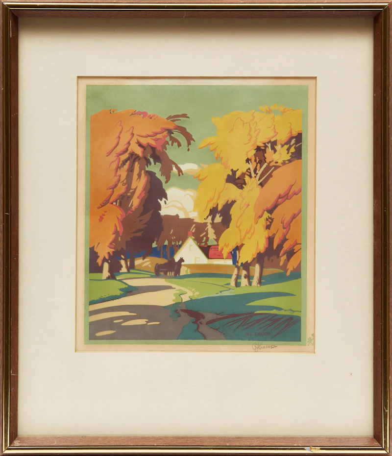 Alfred Joseph Casson, Tulips; Wagon Road to House, two silkscreen prints - view 5