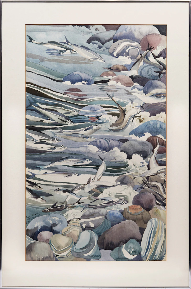 Diana Dabinett, Caplin Spawn II, watercolour, 1984 - view 2