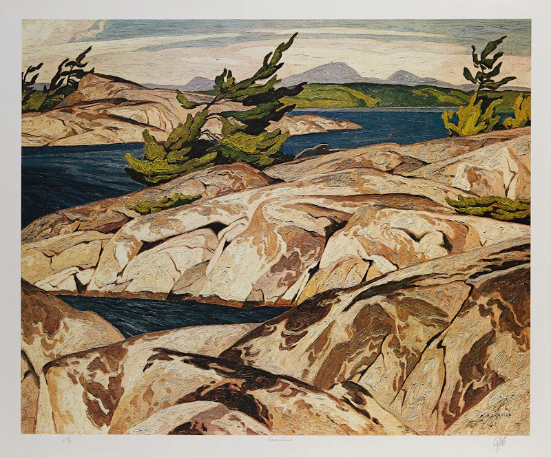 Alfred Joseph Casson, Picnic Island; Winter Sun; Sun After Rain, three colour serigraphs - view 2