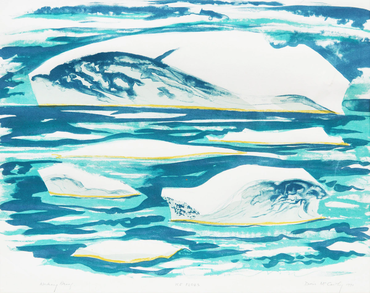 Doris Jean McCarthy, Ice Floes, colour lithograph, 1991