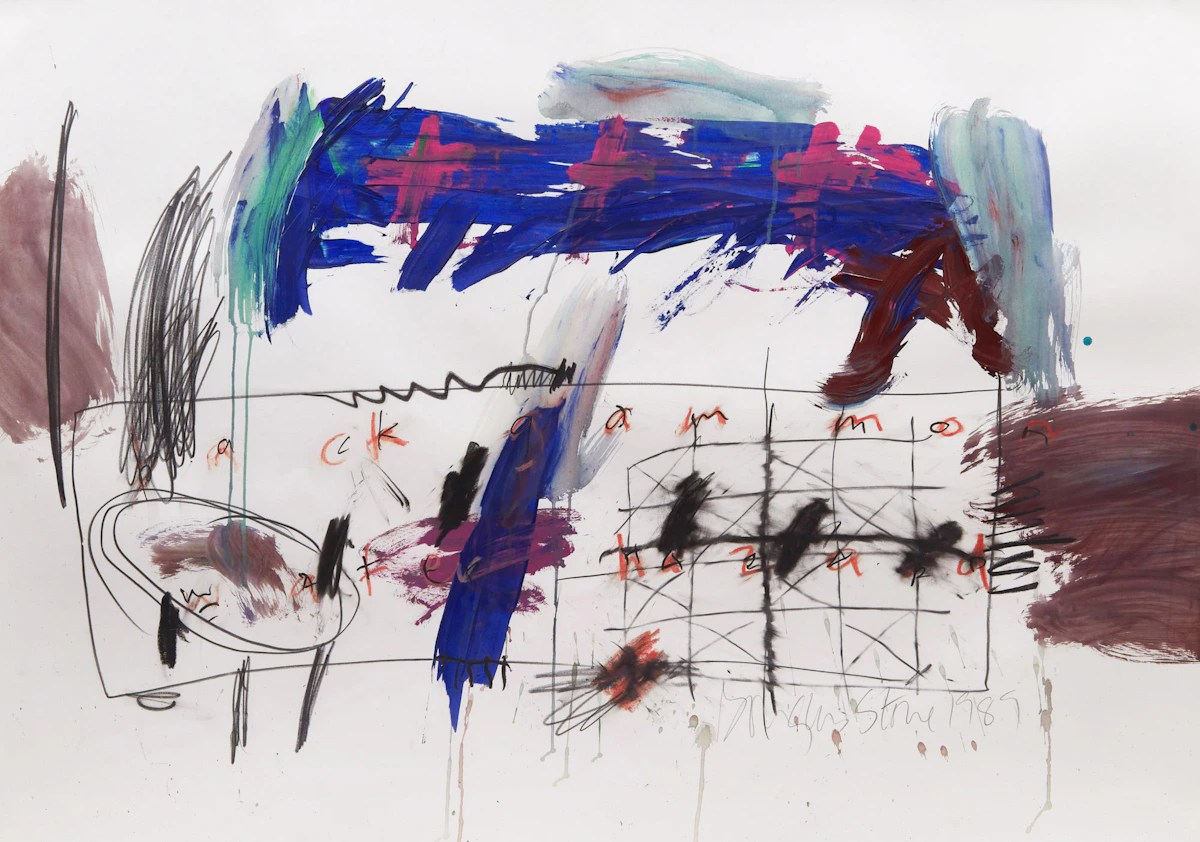 Doug Stone, Untitled Abstract, mixed media on paper, 1989