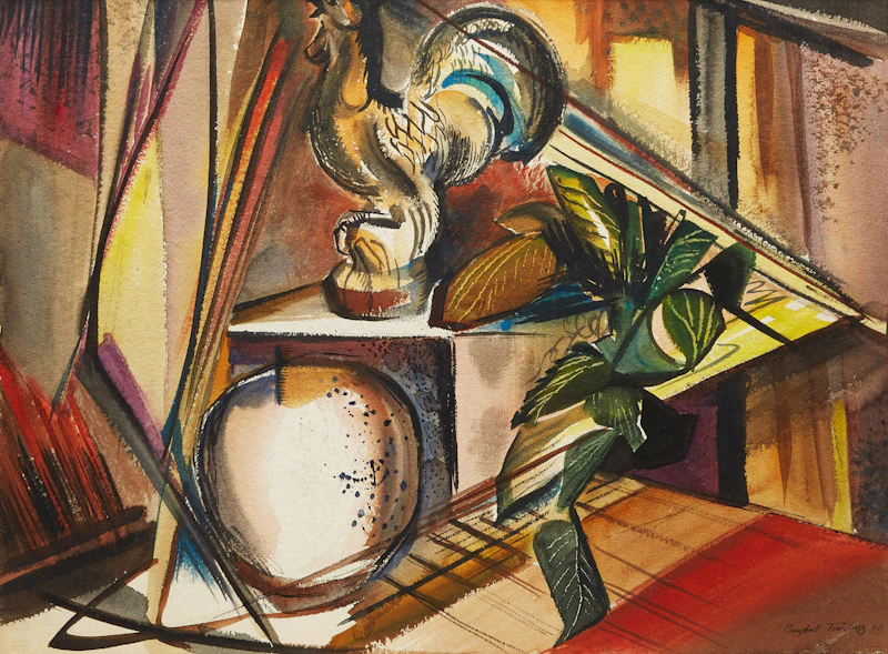 George Campbell Tinning, Still Life with Plant and Rooster