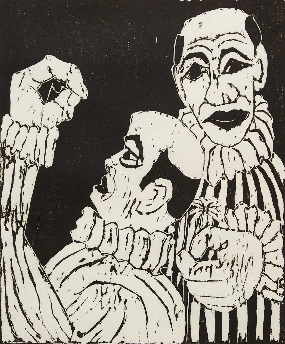 John Harold Thomas Snow, Two Clowns, woodblock