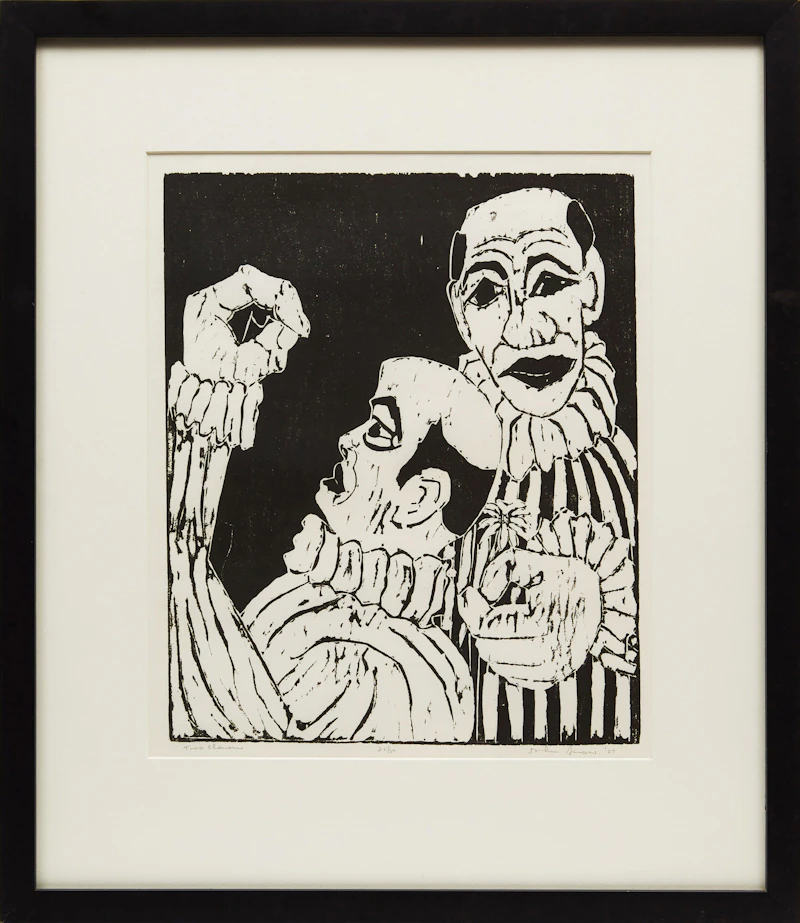 John Harold Thomas Snow, Two Clowns, woodblock - view 2