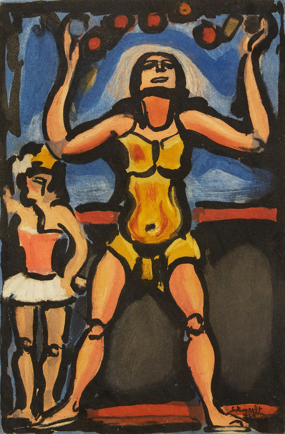 Georges Rouault, Jongleur, colour lithograph, 1934