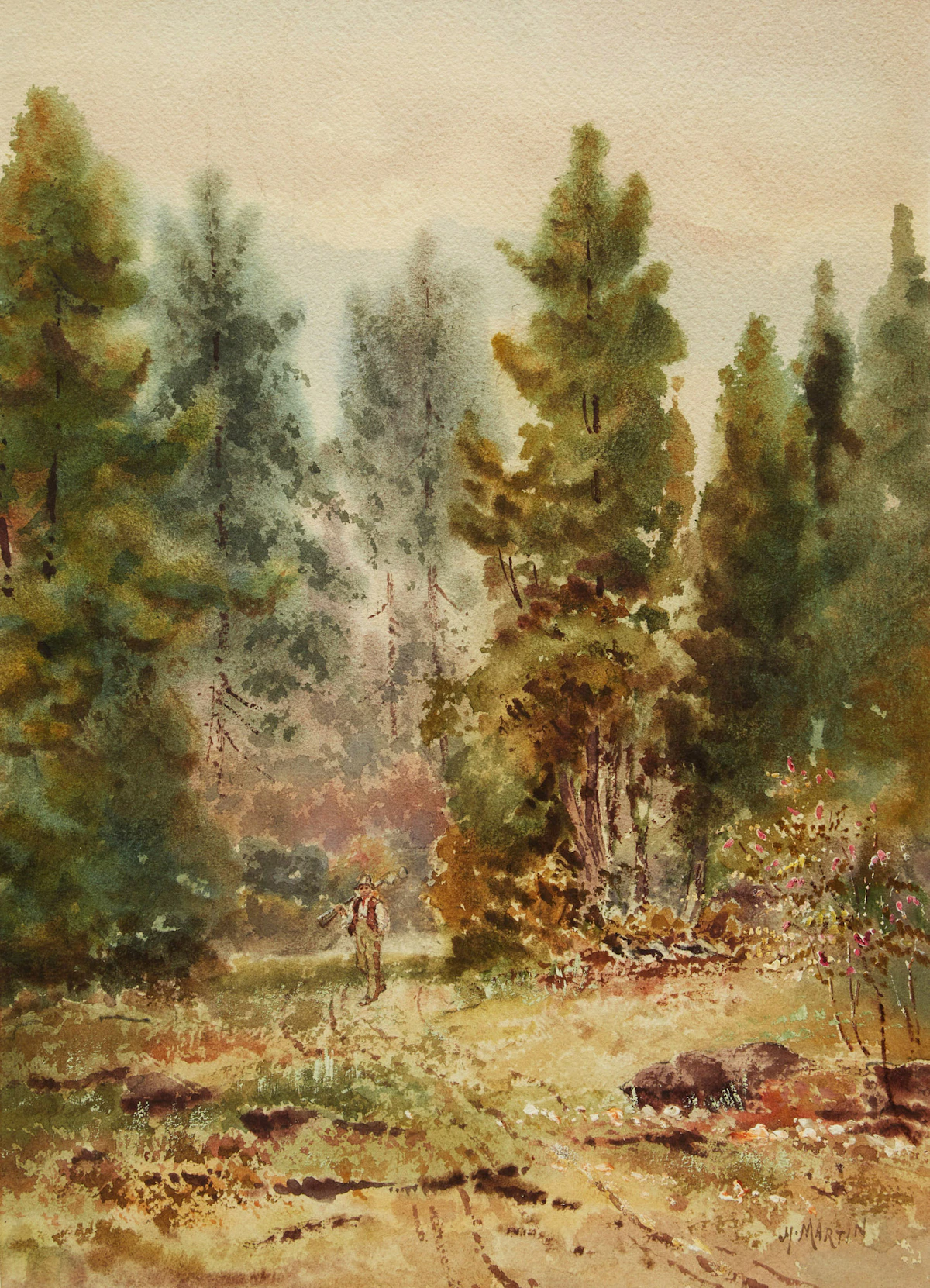 Thomas Mower Martin, A Stroll Through the Woods, watercolour
